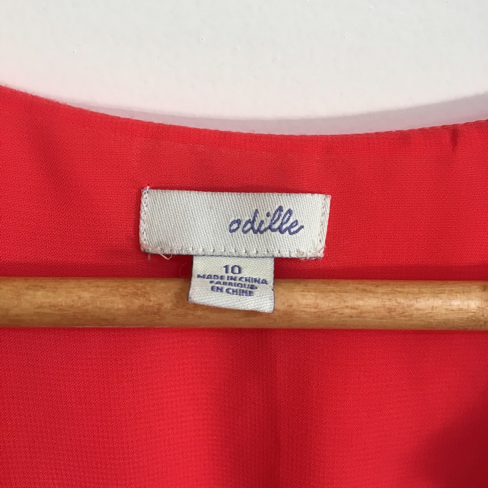 Anthropologie Odille Coral Vintage Inspired Top 10 - Picture 4 of 8